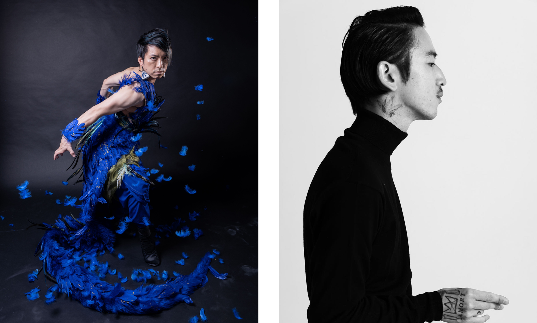 （左）黒龍舞術団 高取優耶　　　　　　　　　　　　　　　（右）Lyosuke Saitoh