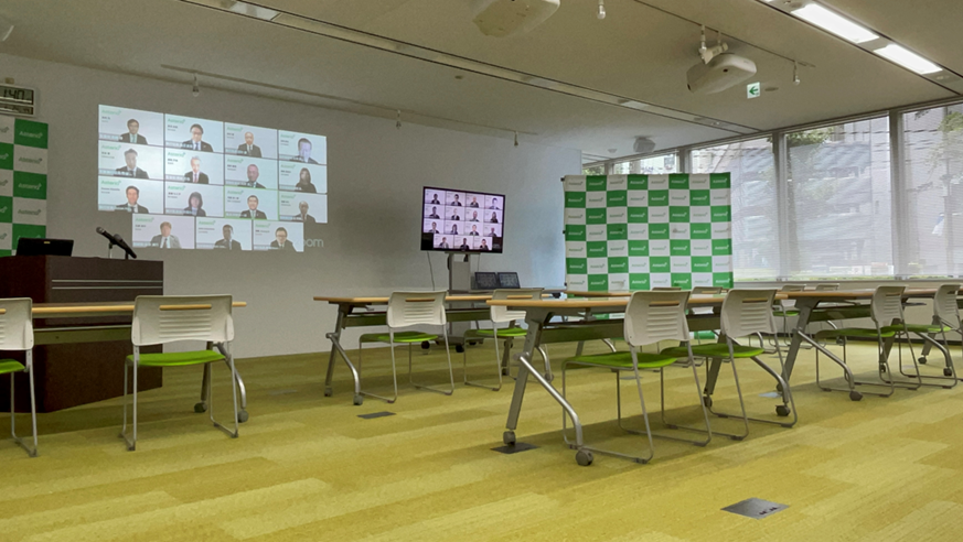 2021年6月に開催した出席者0人の株主総会の様子＠アステリア旧本社（品川区）