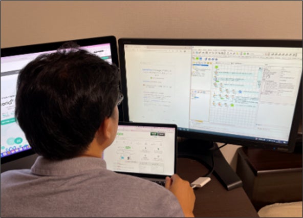 Gmailとの連携フローを作成している様子