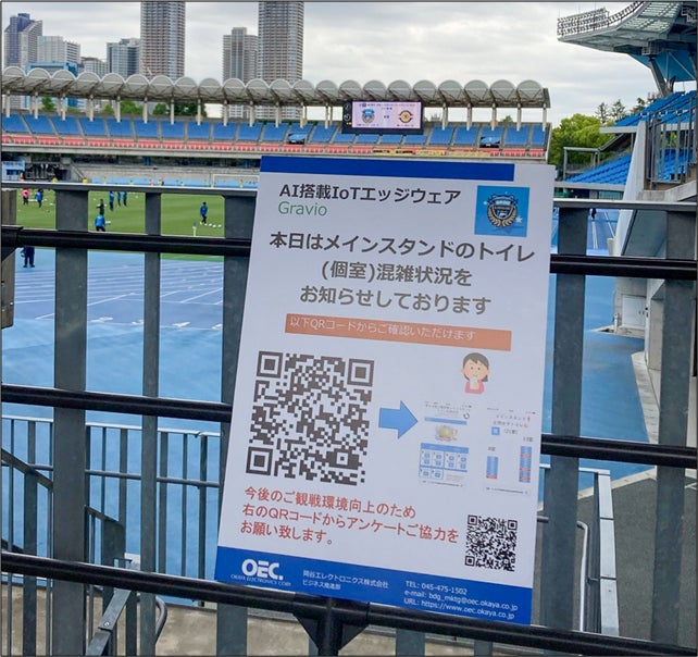 会場内のQRコードから利用状況可視化サービスにアクセス