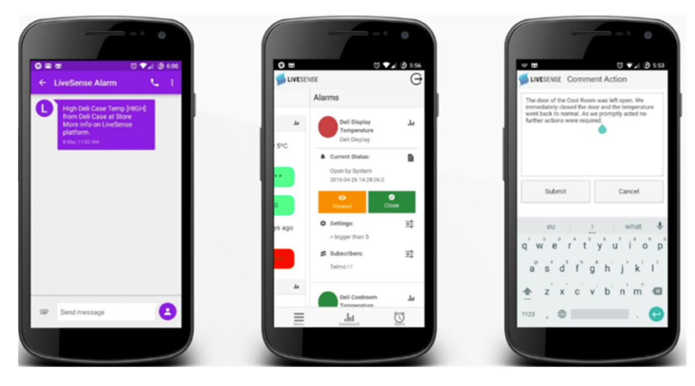 携帯でセンサーデータを可視化する様子