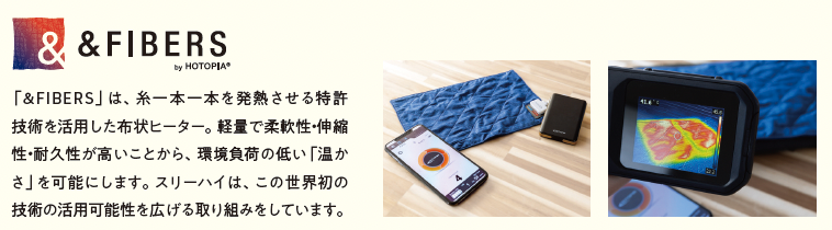 特許技術を活用した布状ヒーター「＆FIBERS」
