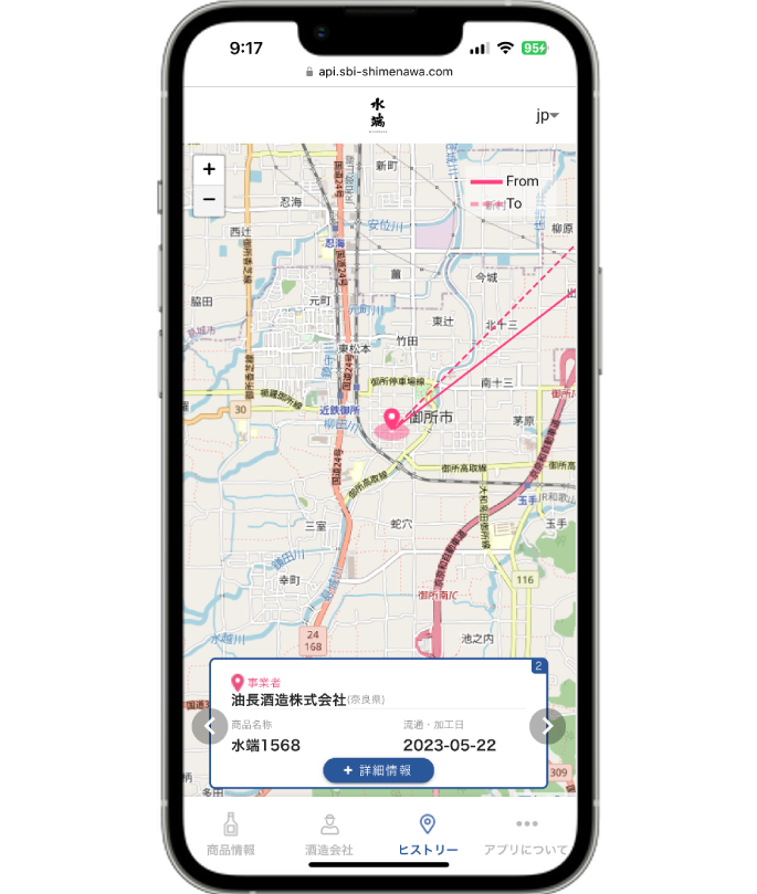 酒米の調達から正規販売店までの商流