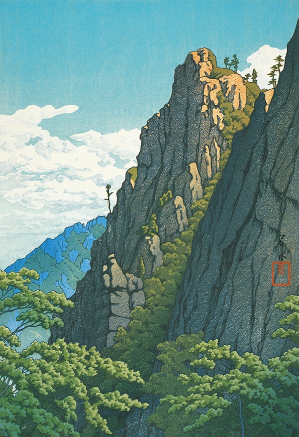 《金剛山三仙巖》朝鮮八景　1939（昭和14）年8月　木版・紙　渡邊木版美術画舗蔵