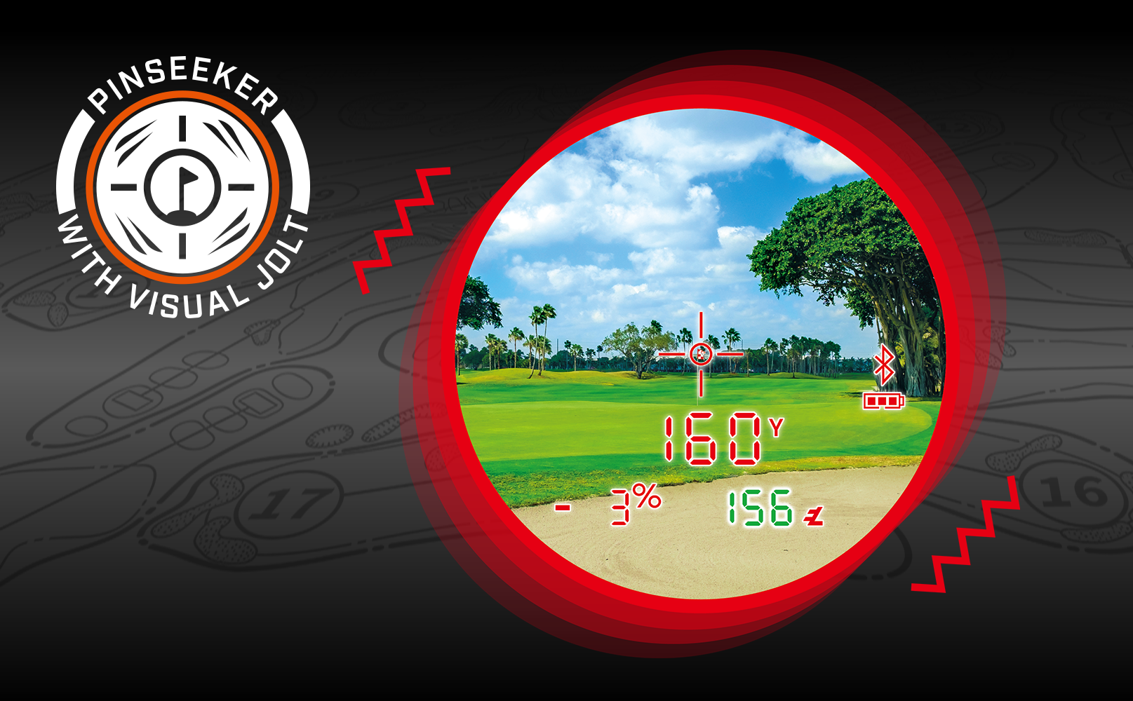 ブッシュネル　ゴルフ距離計 ブッシュネルゴルフ、赤/緑OLED初搭載。192g、9.8cm、ハイスペック