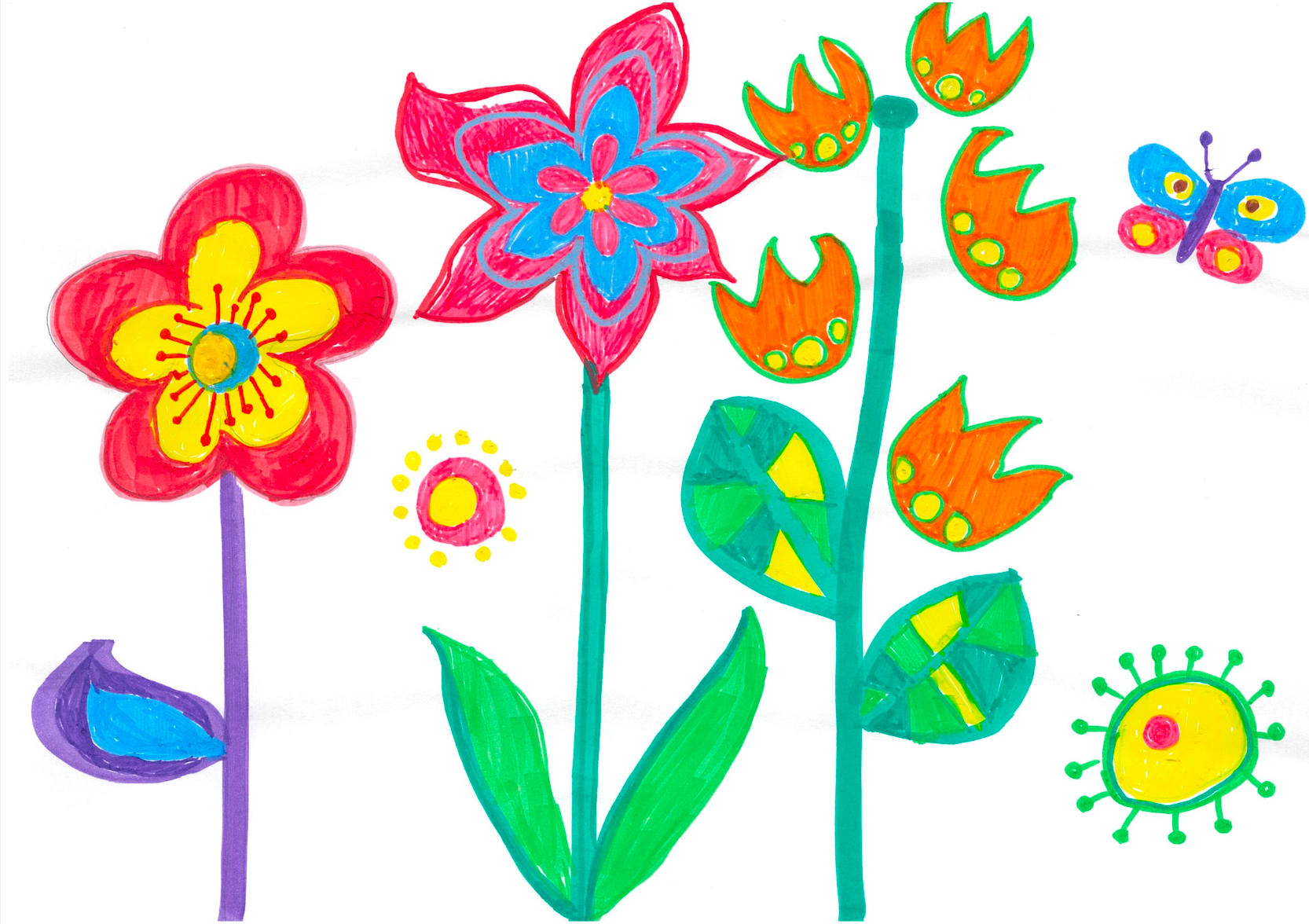 子供達の花の絵