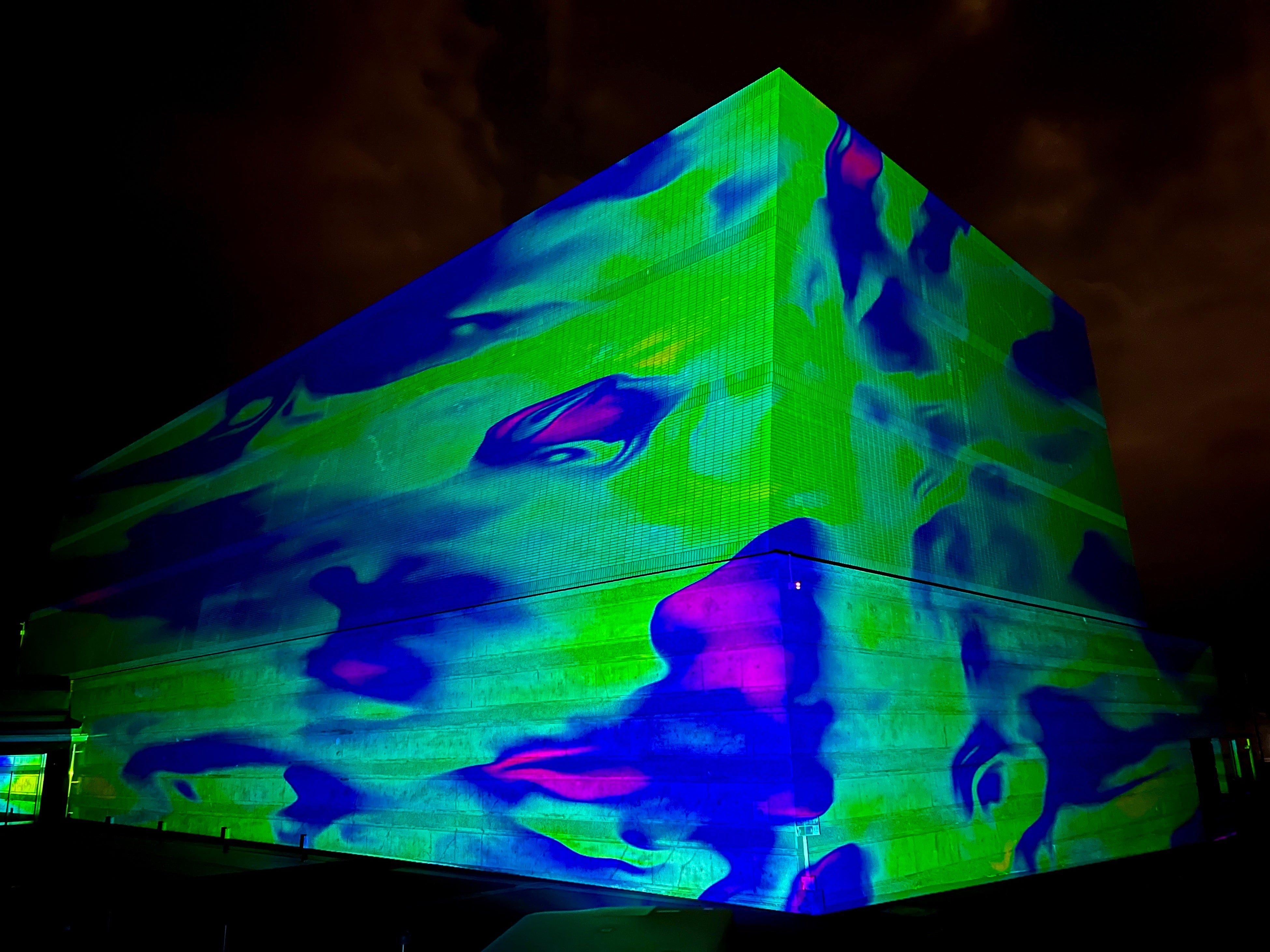 熊本地震から7年】 益城町にて子供達が描いた花でプロジェクション