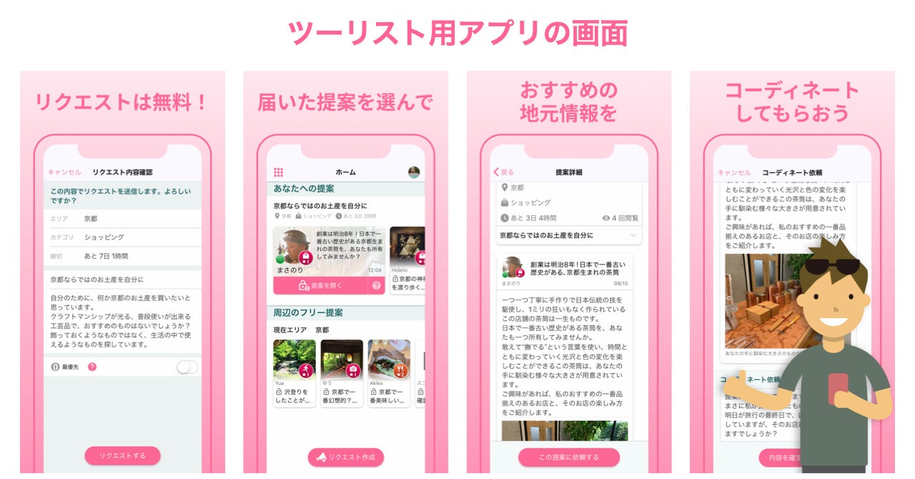 シンプルで楽しげなアプリ画面