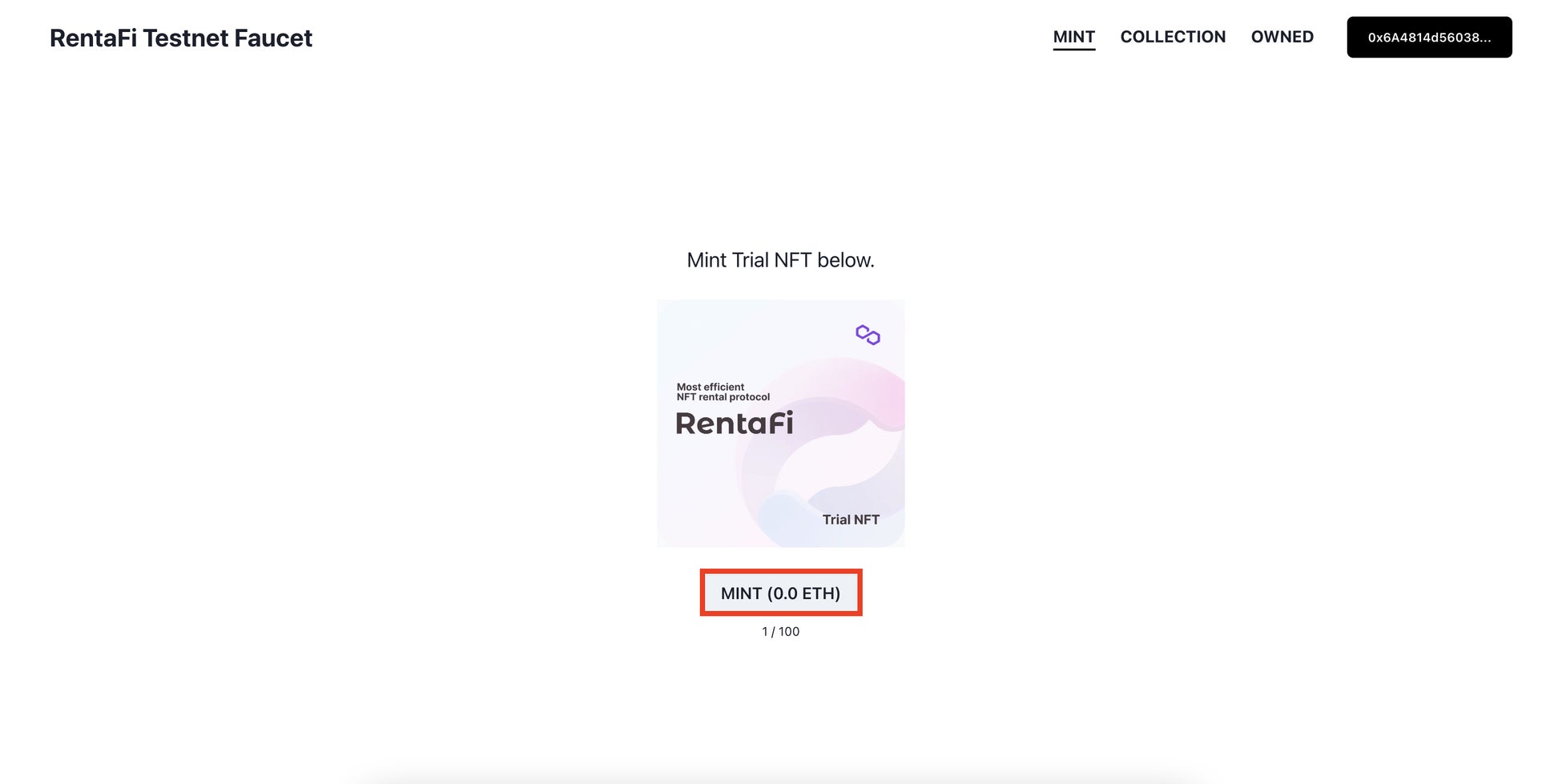 RentaFiの画面