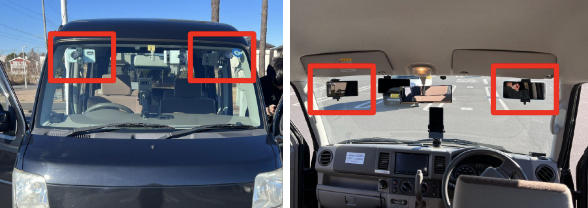 測定用スマートフォンの車内設置イメージ(2)