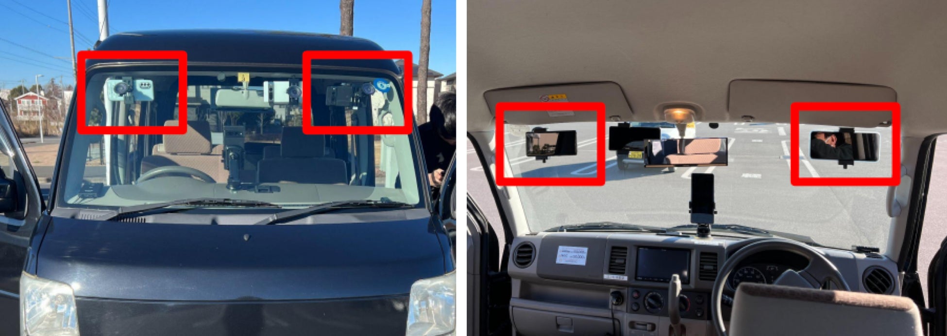 測定用スマートフォンの車内設置イメージ(2)