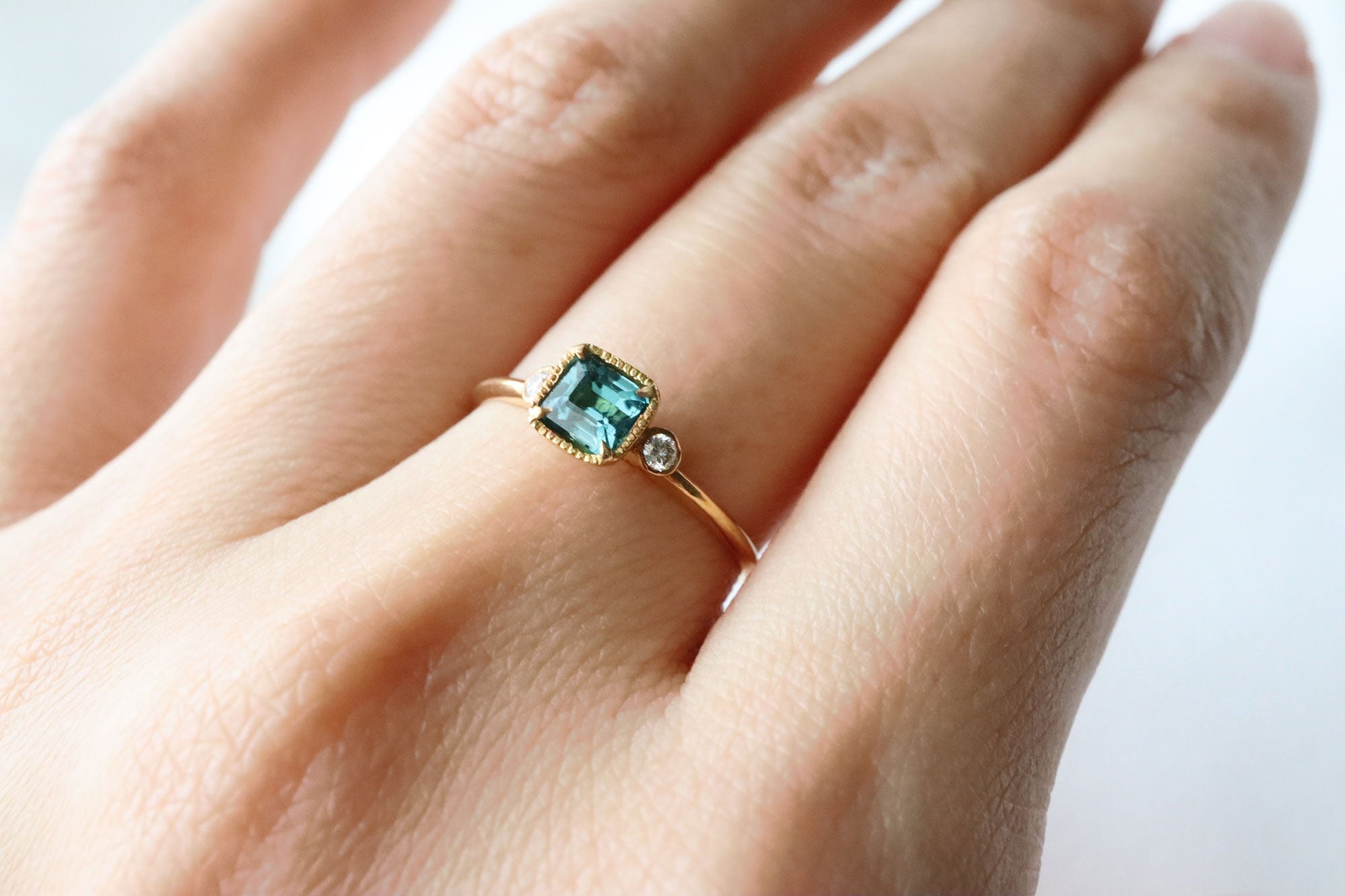 mill ring -Indigolite&Diamond- 137,500円