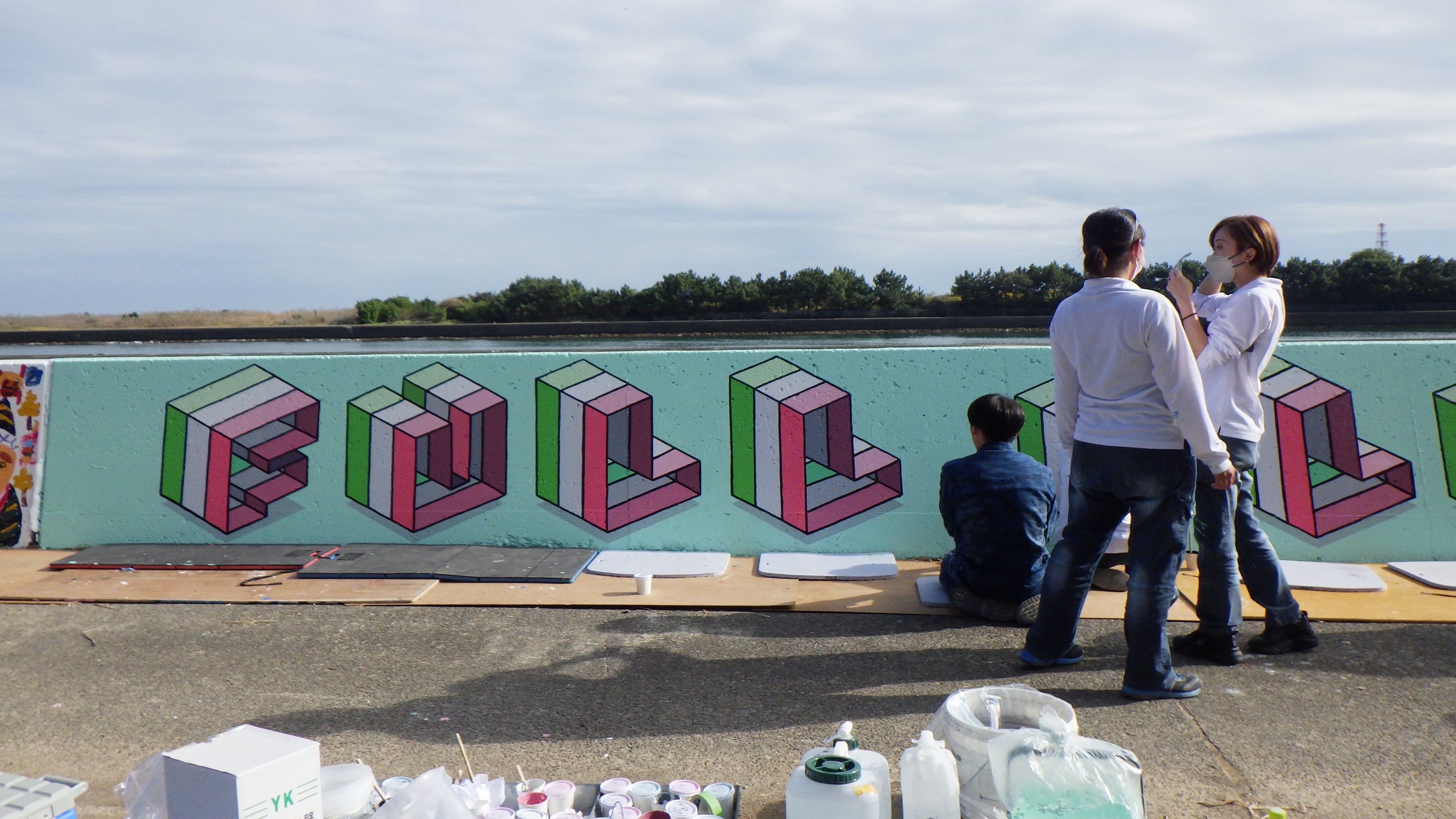 壁画イラスト作成(校外実習)