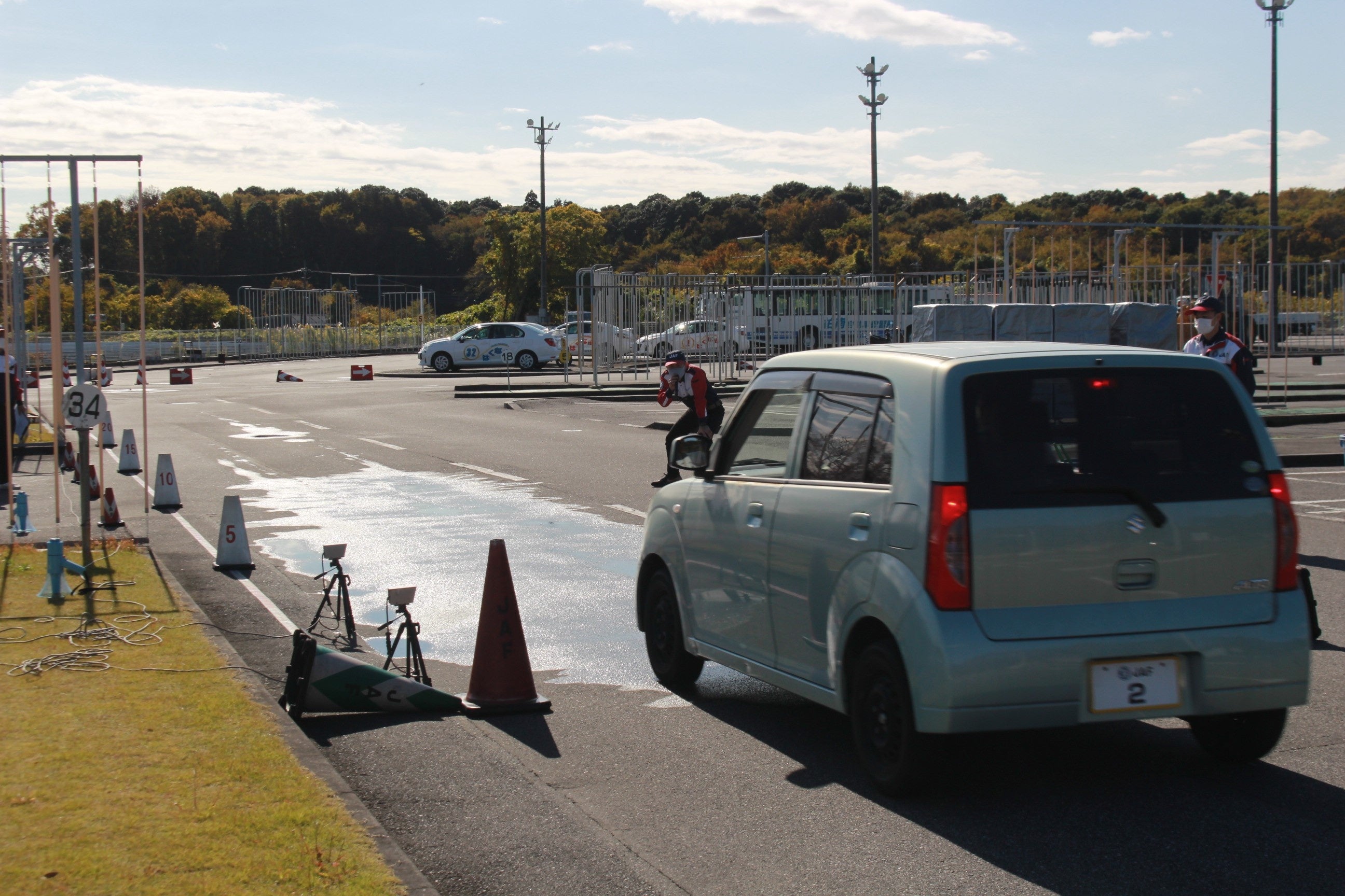 急ブレーキ体験の様子