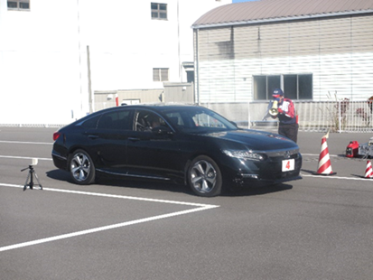 急ブレーキ体験の様子 ※写真は過去の様子