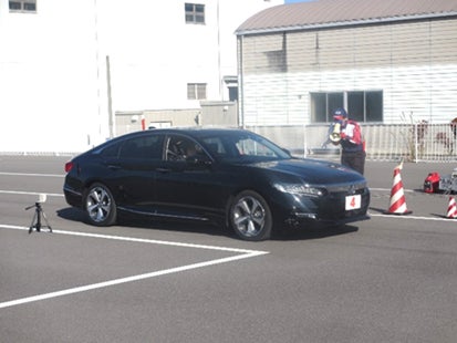 急ブレーキ体験の様子 ※写真は過去の様子