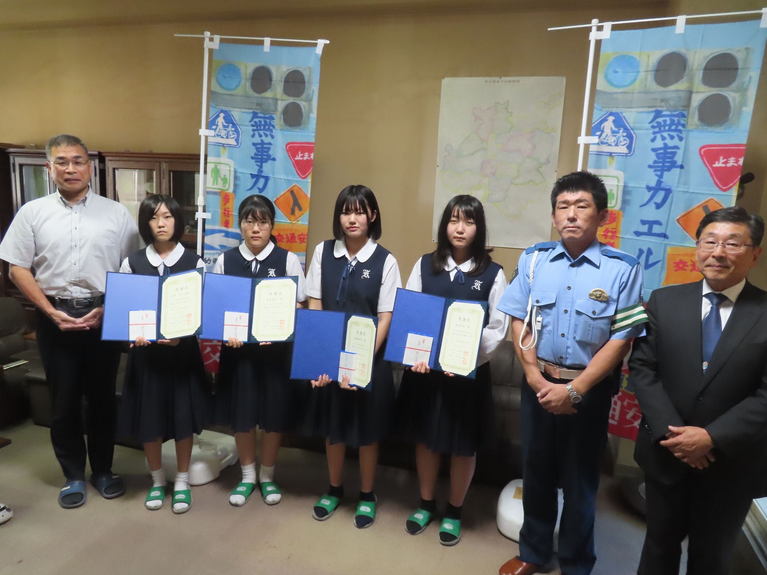 のぼり旗贈呈式（名古屋市立北高等学校）