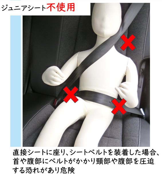 ジュニアシート不使用時