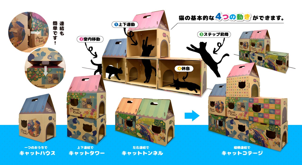 連結も簡単!つなぎ方次第で様々な形のコテージが作れる