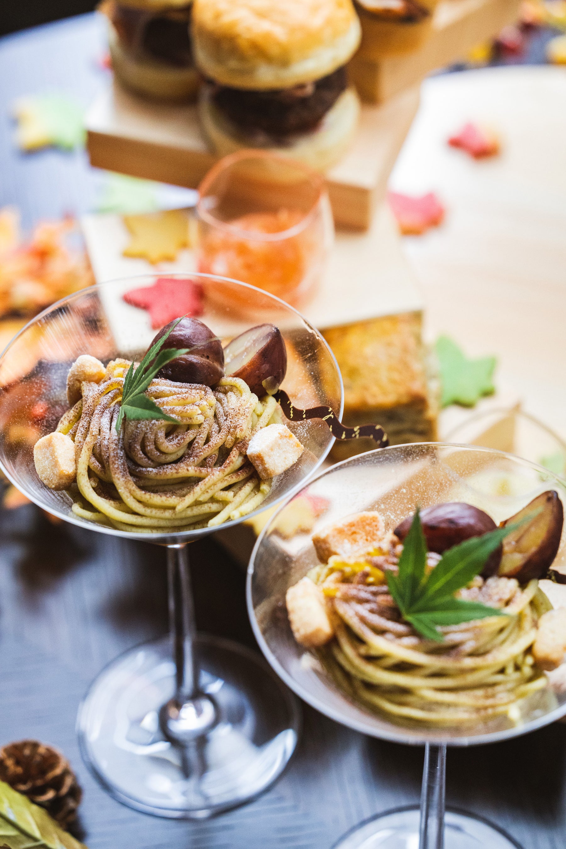 栗とほうじ茶のパフェ