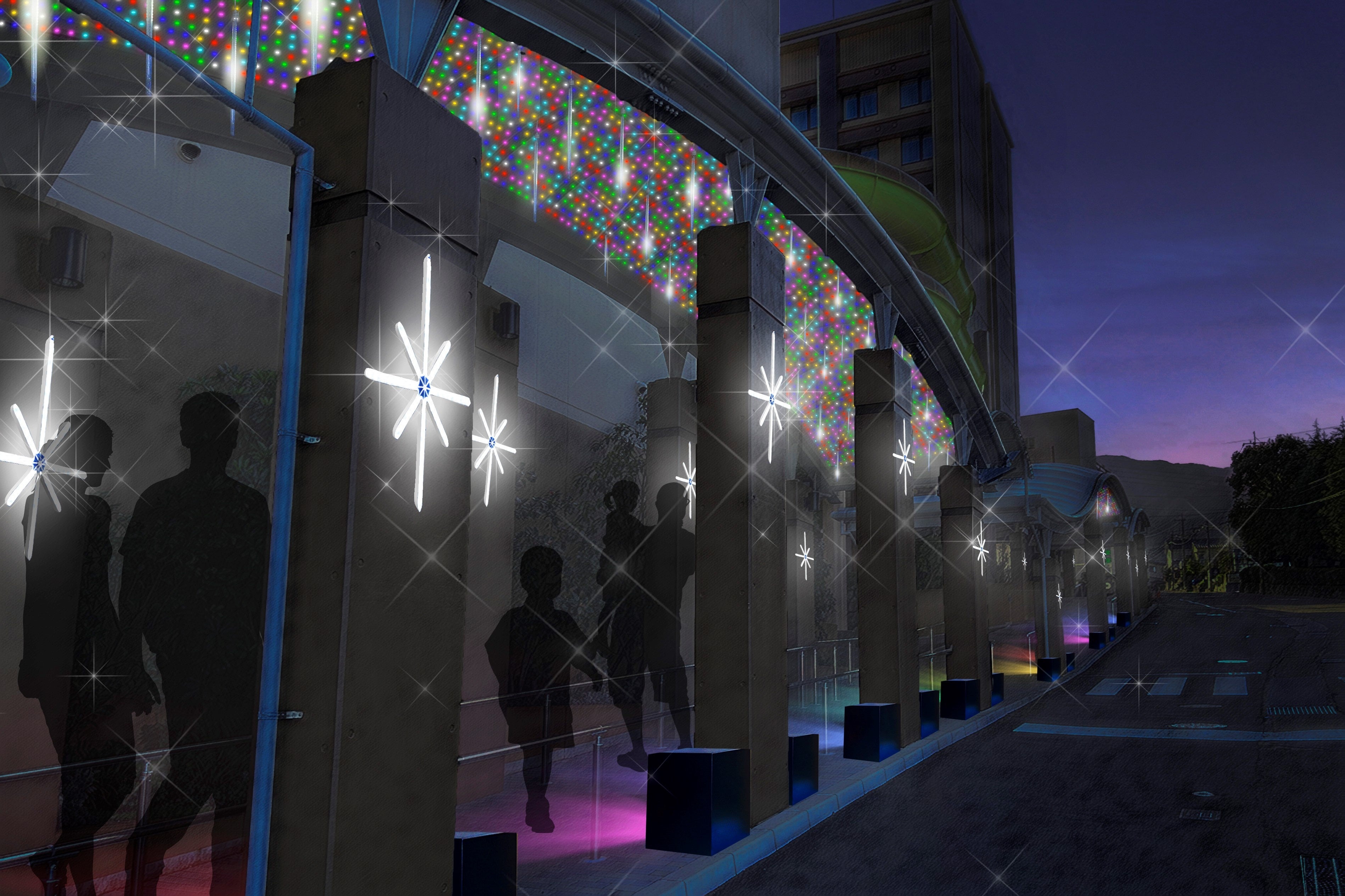 日没後の移動も楽しくなるイルミネーション　イメージ