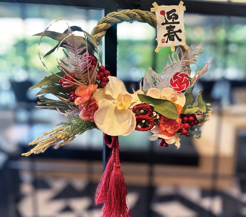 ワークショップで作る「注連縄（しめなわ）」の完成イメージ。