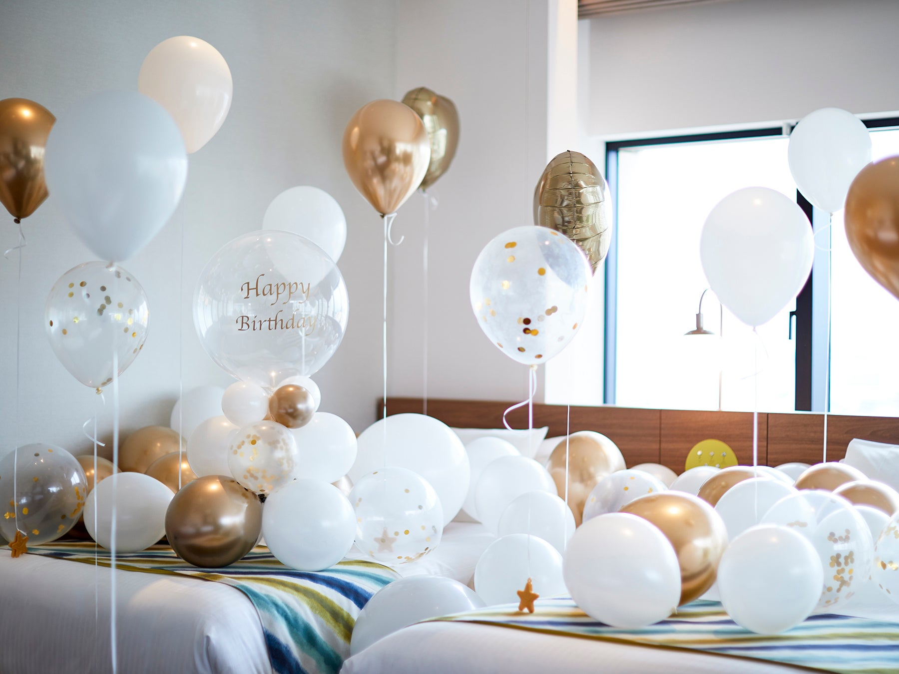 キュートなバルーン装飾で華やいだ空間に