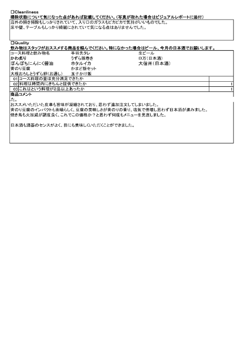 老舗計画覆面調査３