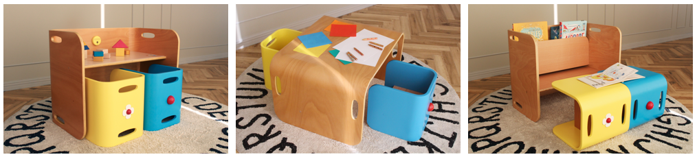 「ドラえもん」コロコロチェア＆デスクセット 使用イメージ