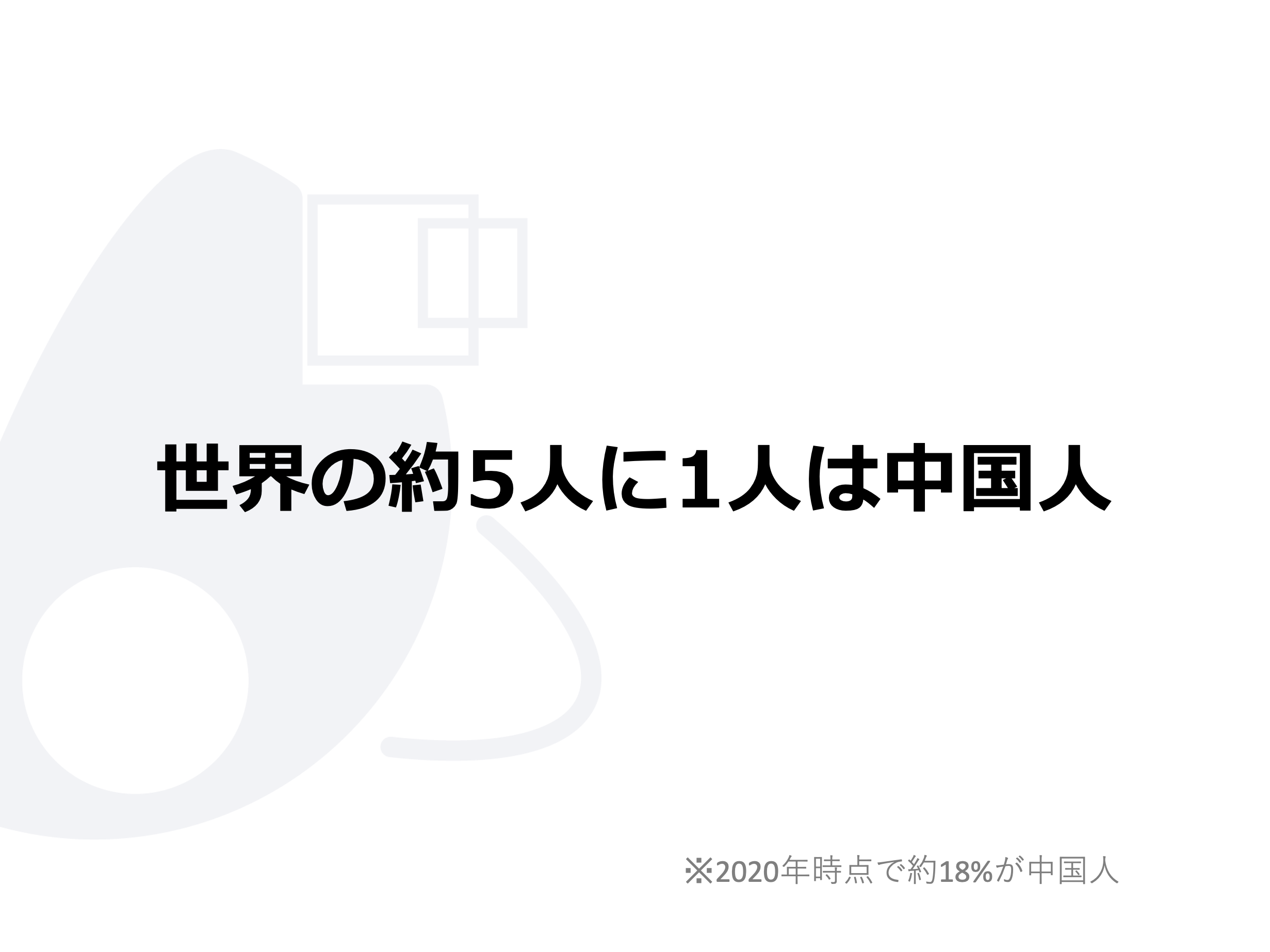 世界の約5人に1人は中国人