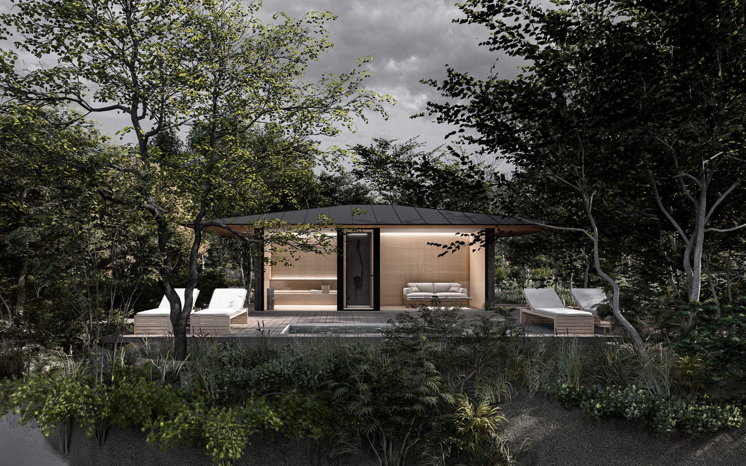 引取限定】YARDISTRY グリーンハウス木製温室 、サウナルーム展示品