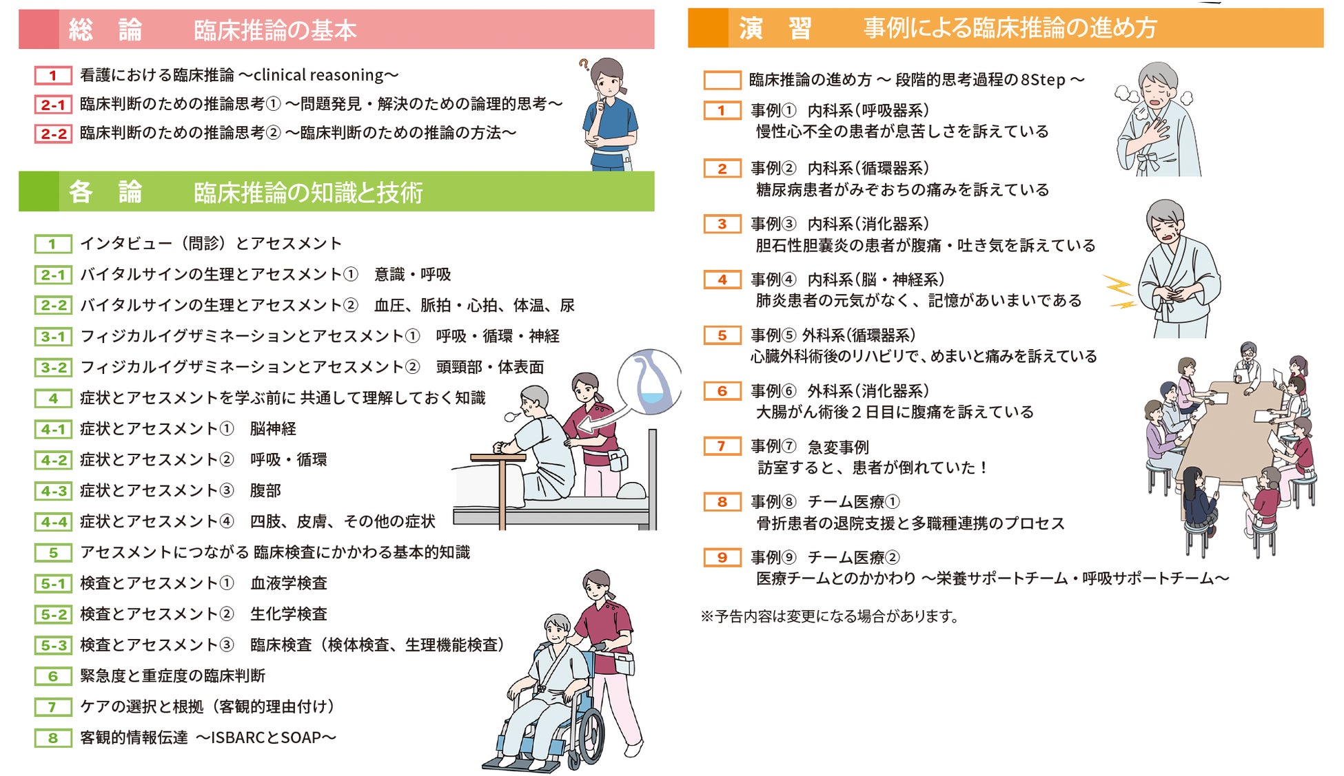 新刊のご案内「看護学生のための臨床判断に必要な臨床推論」全項目講義動画つきで解説! 臨床推論の段階的思考過程(8 Step)を豊富な事例で学べます