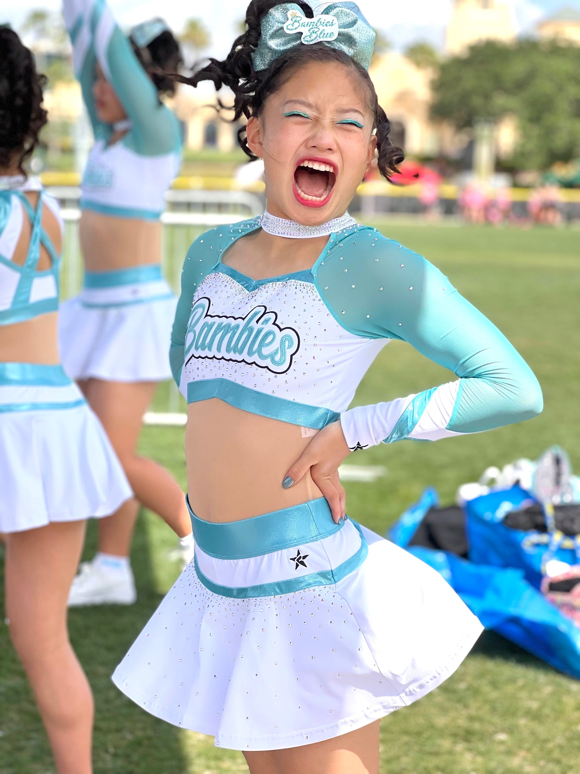 屋外練習の様子©Kawasaki Kids Cheerleadingclub BAMBIES All rights reserved