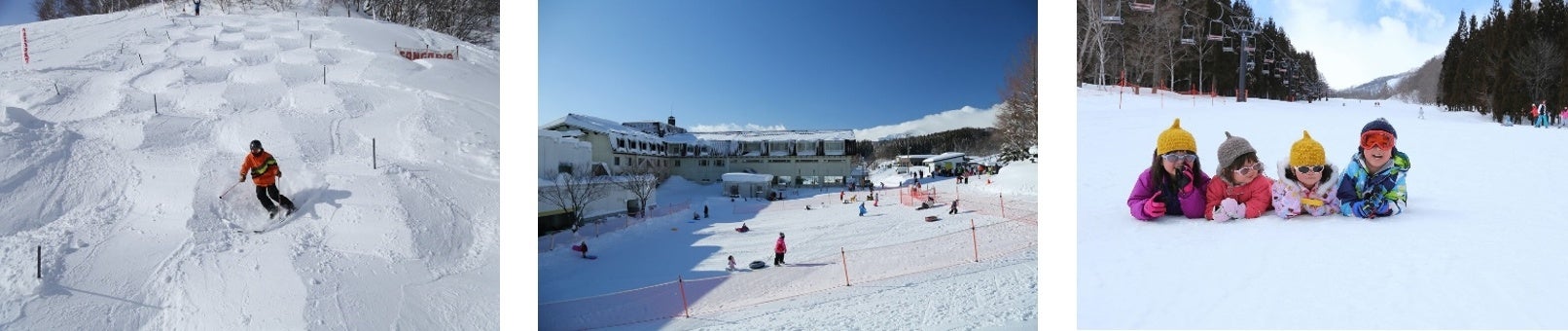 【常設のモーグルコースや、ファミリーゲレンデ・キッズパークも充実】