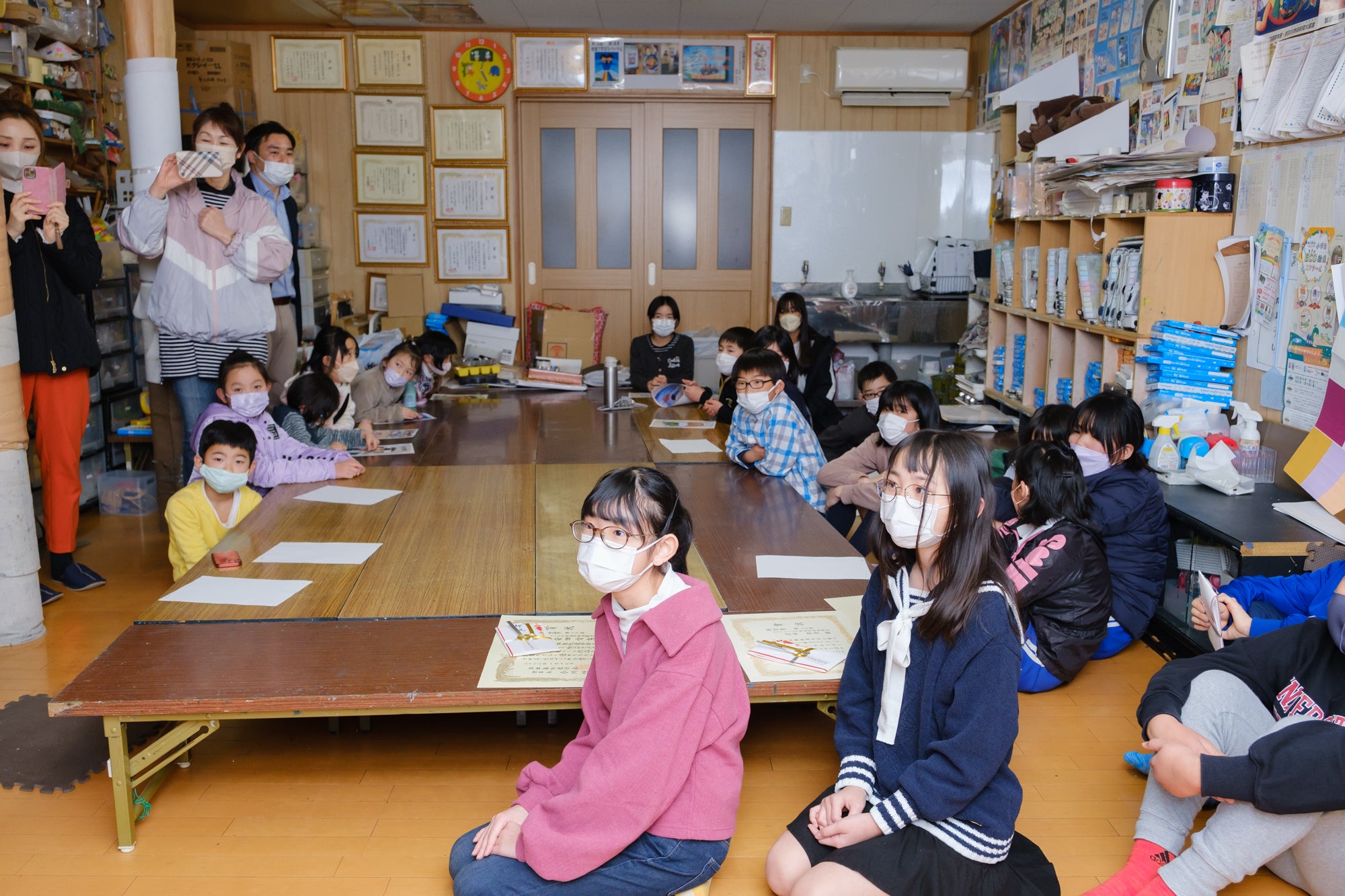 表彰式での児童の様子