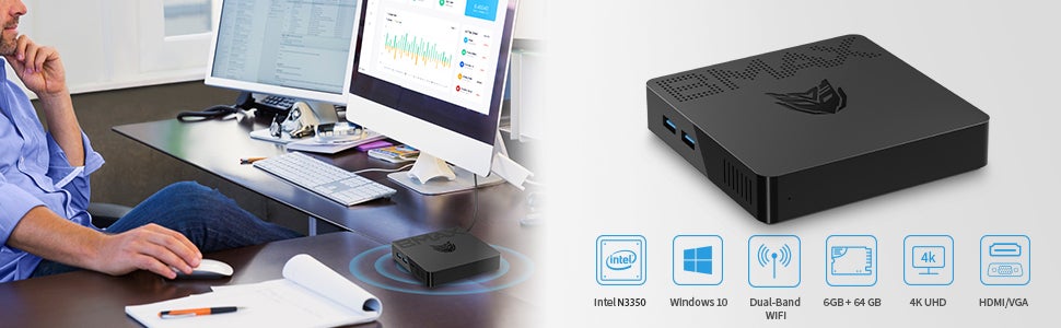 たったの1.2万円! BMAX MINI PC 激安!!Celeron N3350 6GB+64GB SSD+