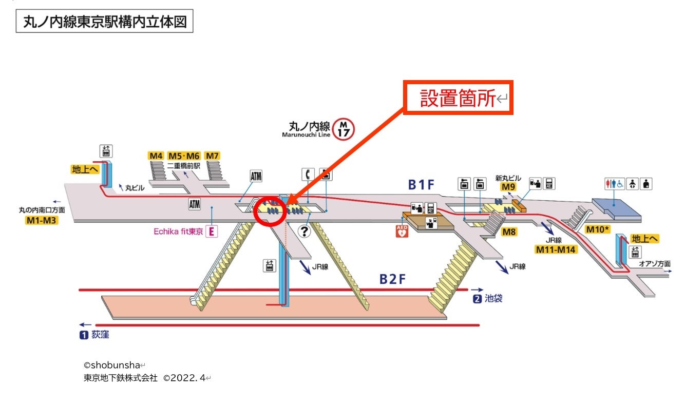 東京メトロ丸ノ内線東京駅に「商品が期間限定で入れ替わる自動