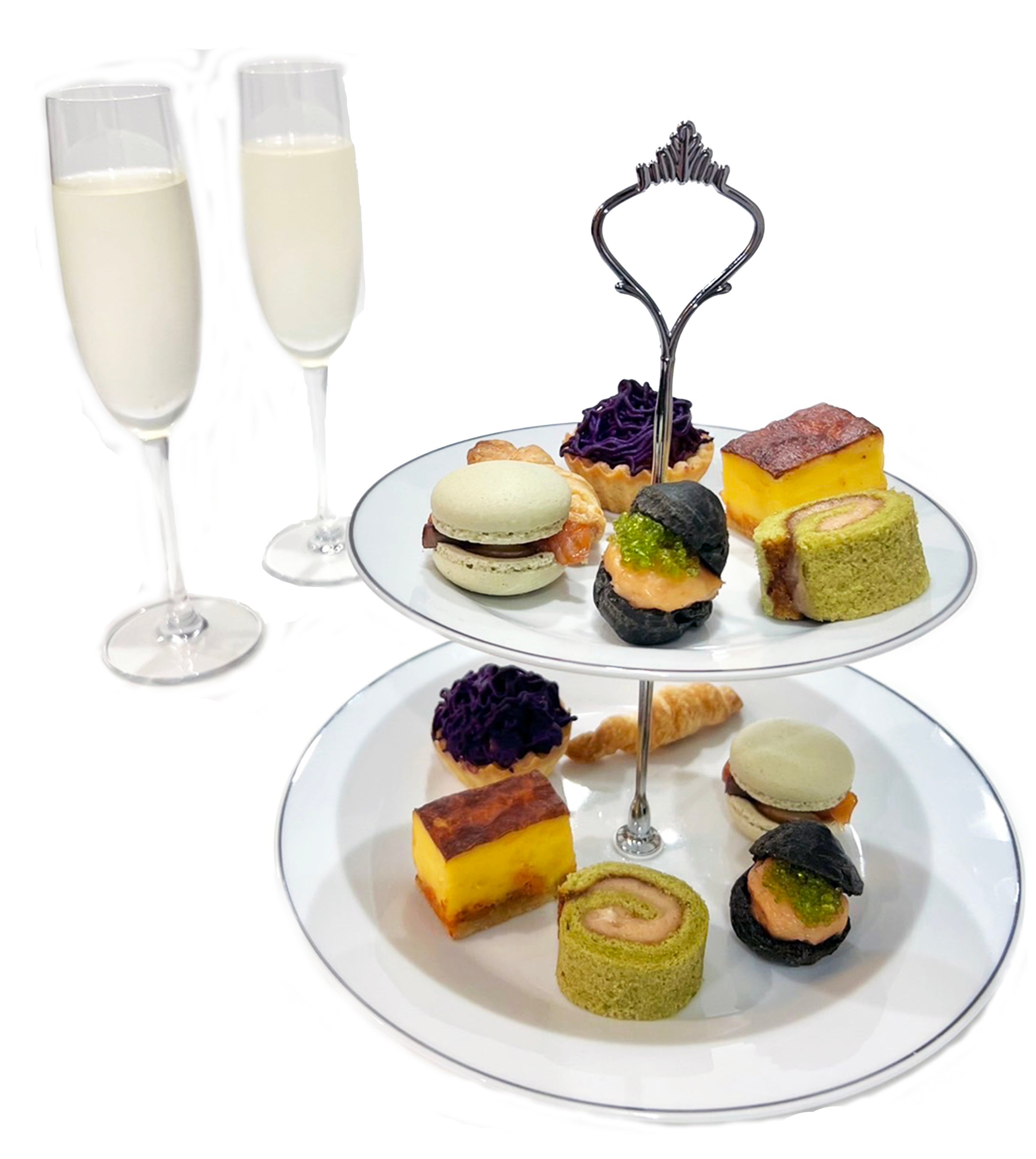 サーモンのオードブルとシャンパン