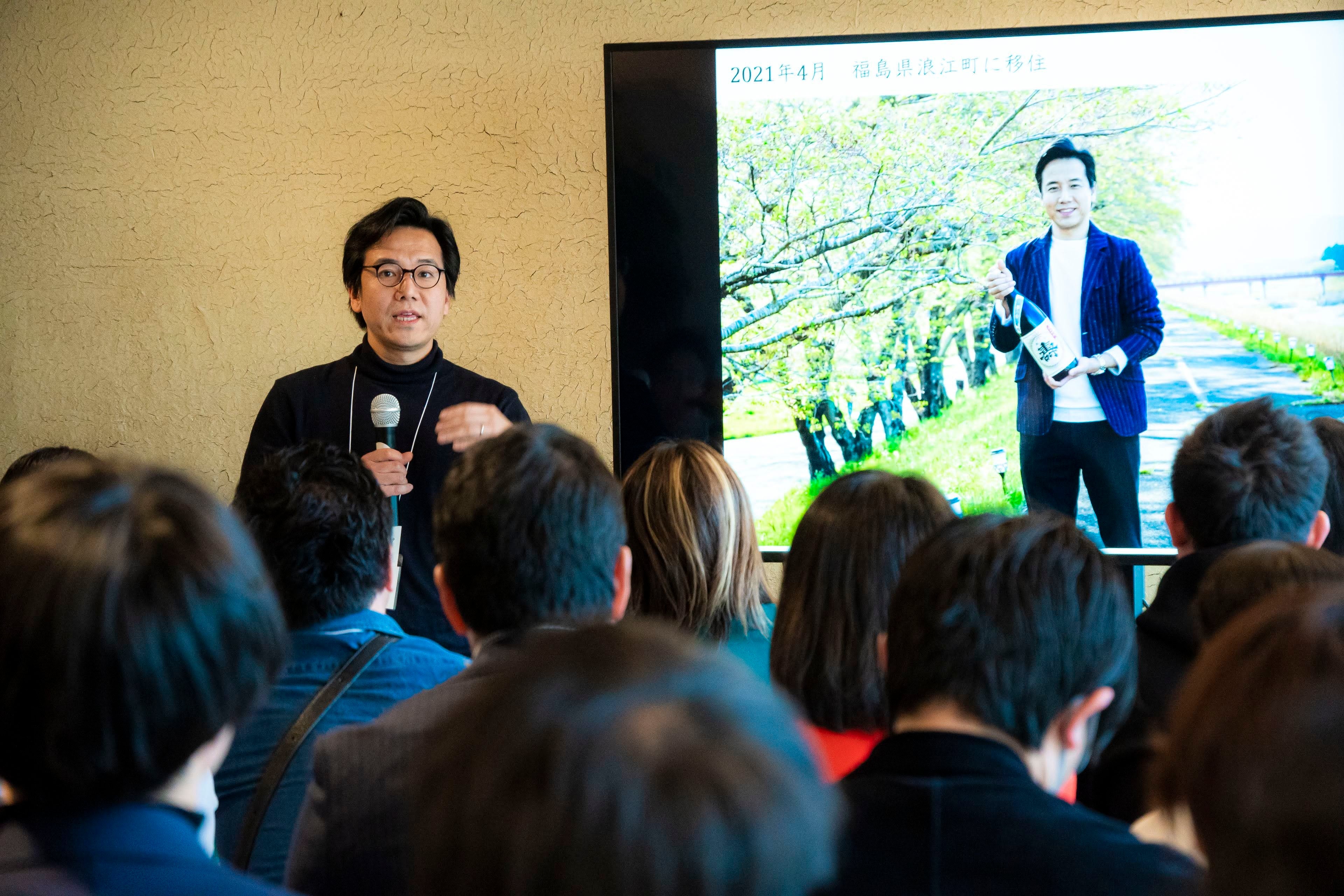 bokashiにて活動紹介をする高橋大就さん。
