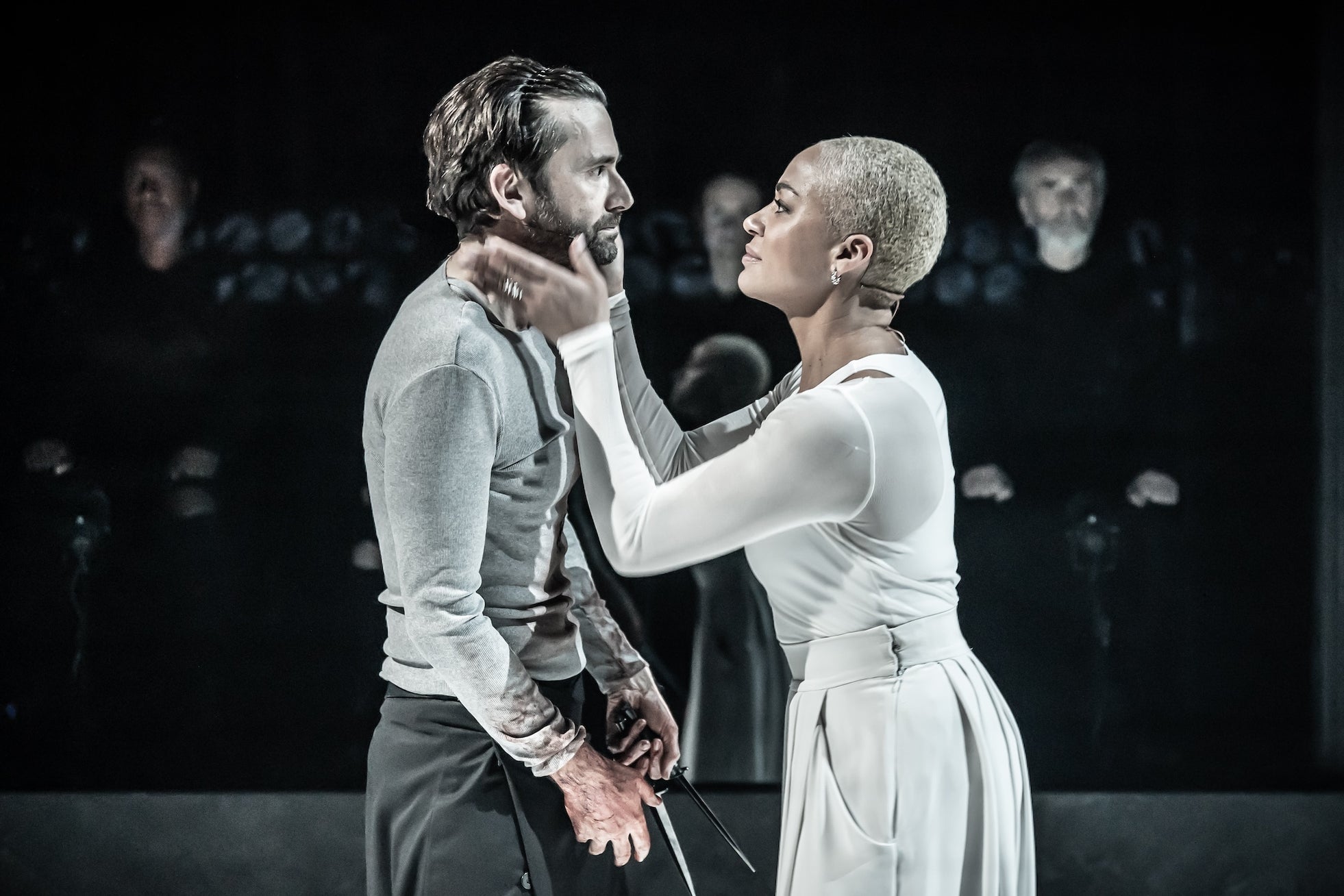 David Tennant and Cush Jumbo in MACBETH - Photo by Marc Brenner