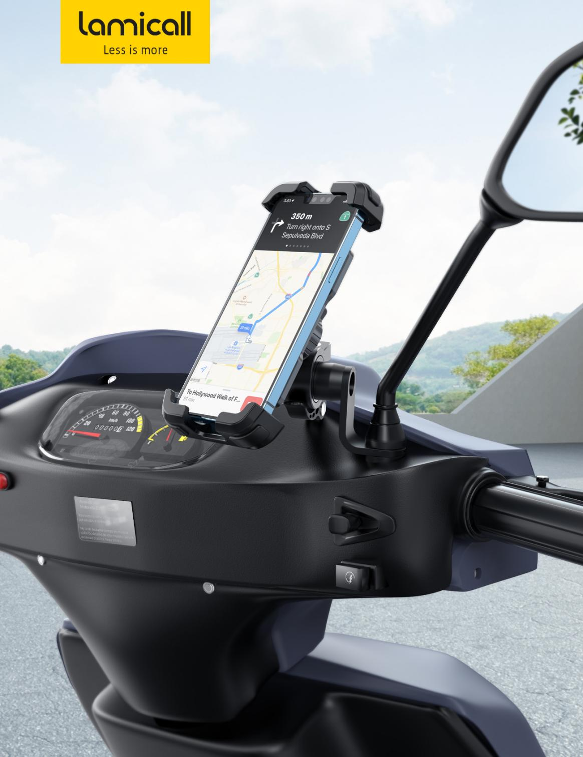 バイク用 スマートフォンホルダー ミラー固定タイプ スマホホルダー ラムマウントタイプ RAMマウントタイプ Discover windsミラーネジ ミラー ネジ 取付 バイク