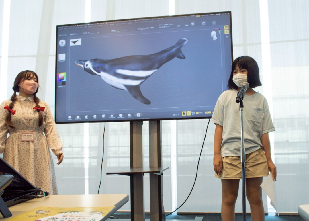 「いっぱい泳ぐペンギン」を表現した。