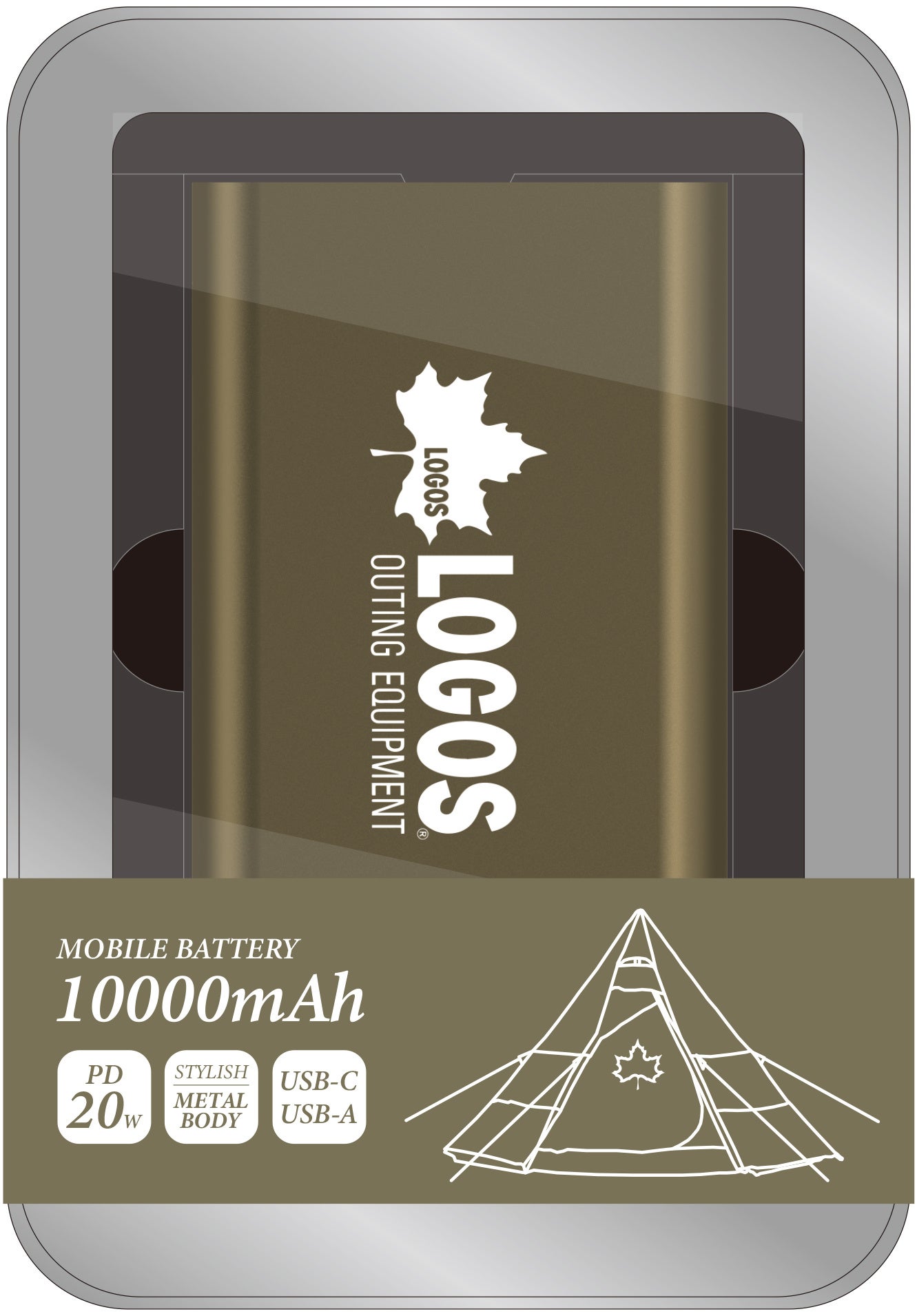 LG-LP124-T　PD20Wモバイルバッテリー10000　カーキ