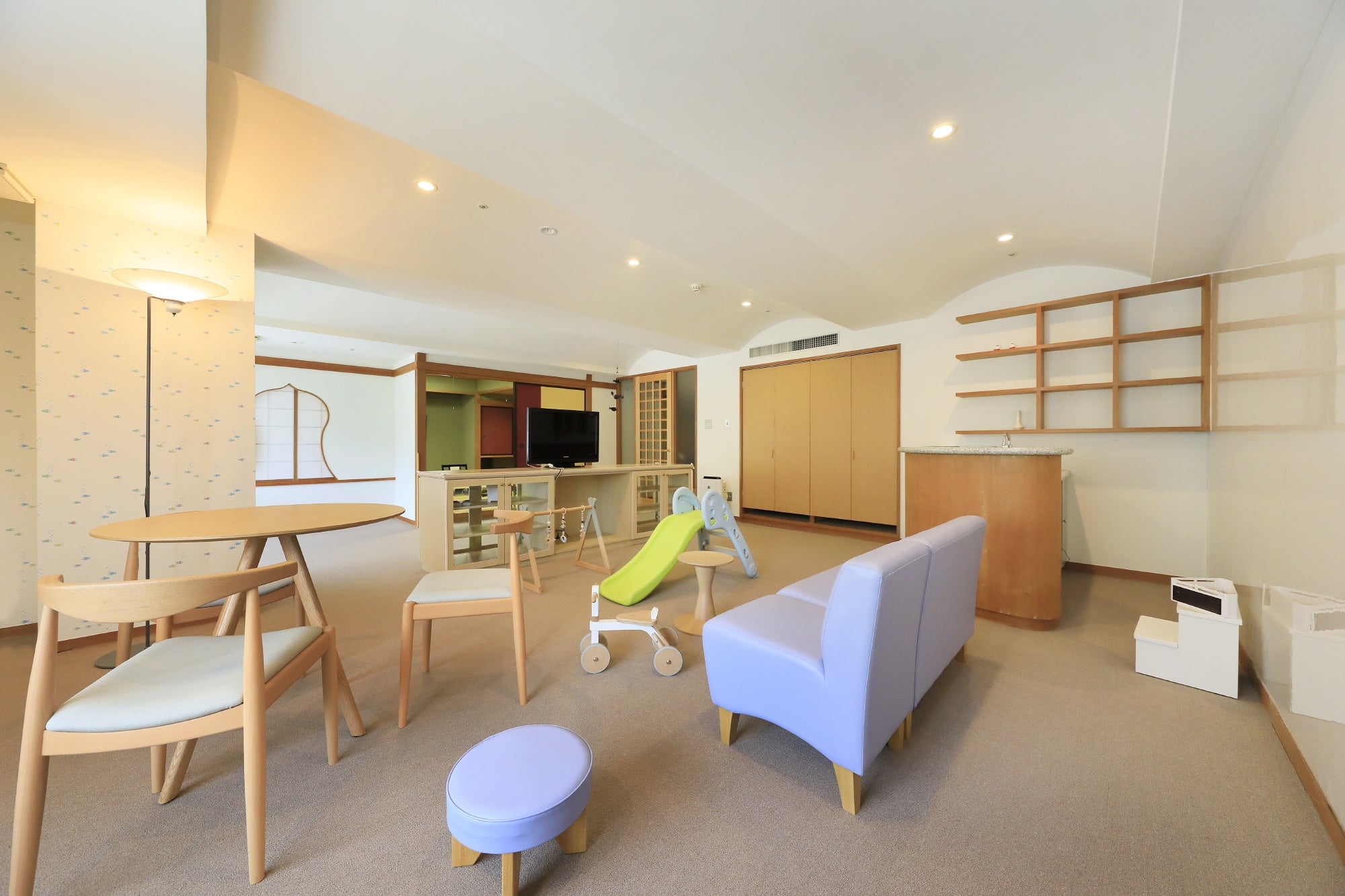 川をモチーフにした1室限定のキッズルーム(ゆとりろ那須塩原)