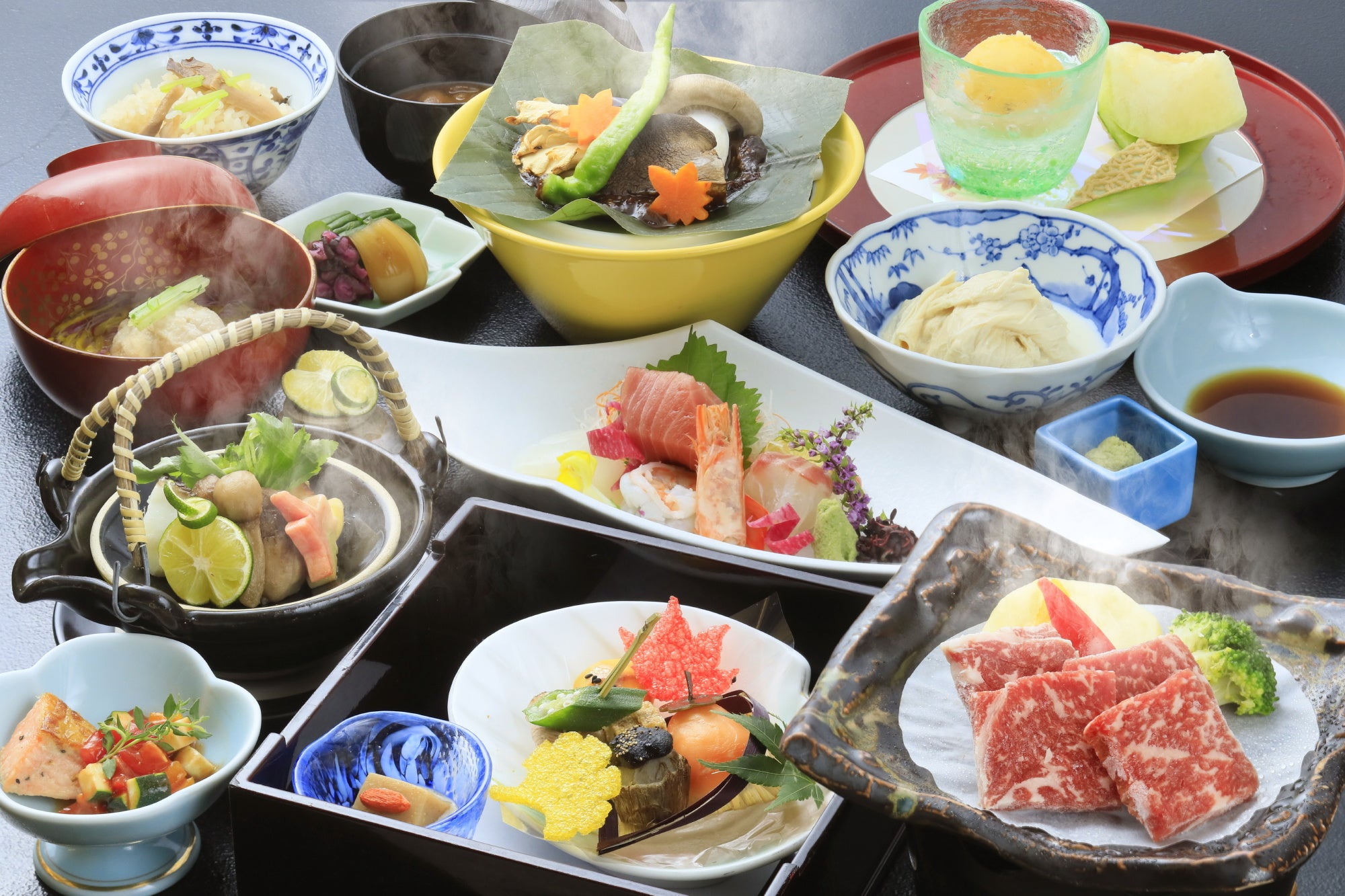 【奥日光ホテル四季彩】ご夕食の会席料理※イメージ