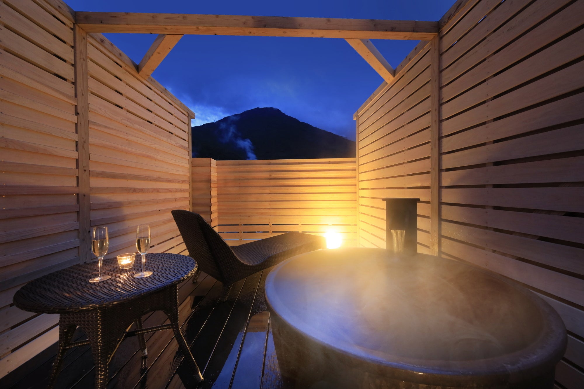 星空が見える貸切露天風呂