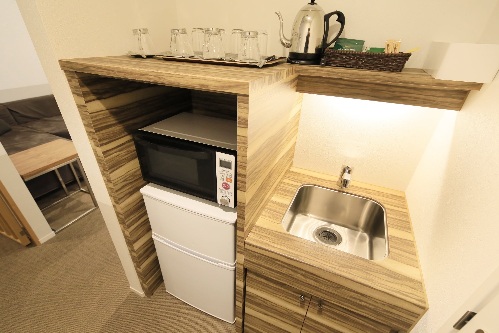 全部屋冷凍冷蔵庫、電子レンジを完備