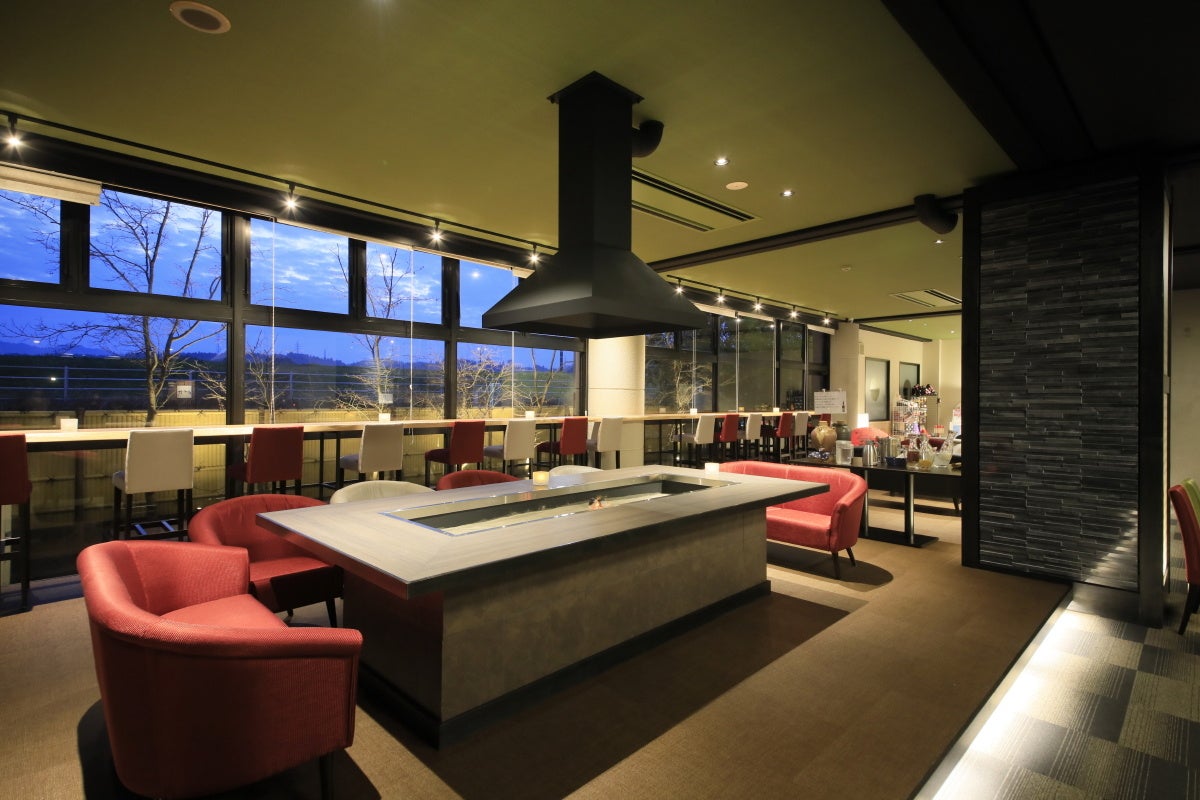 ロビーではゆとりろ流IRORIがお出迎え