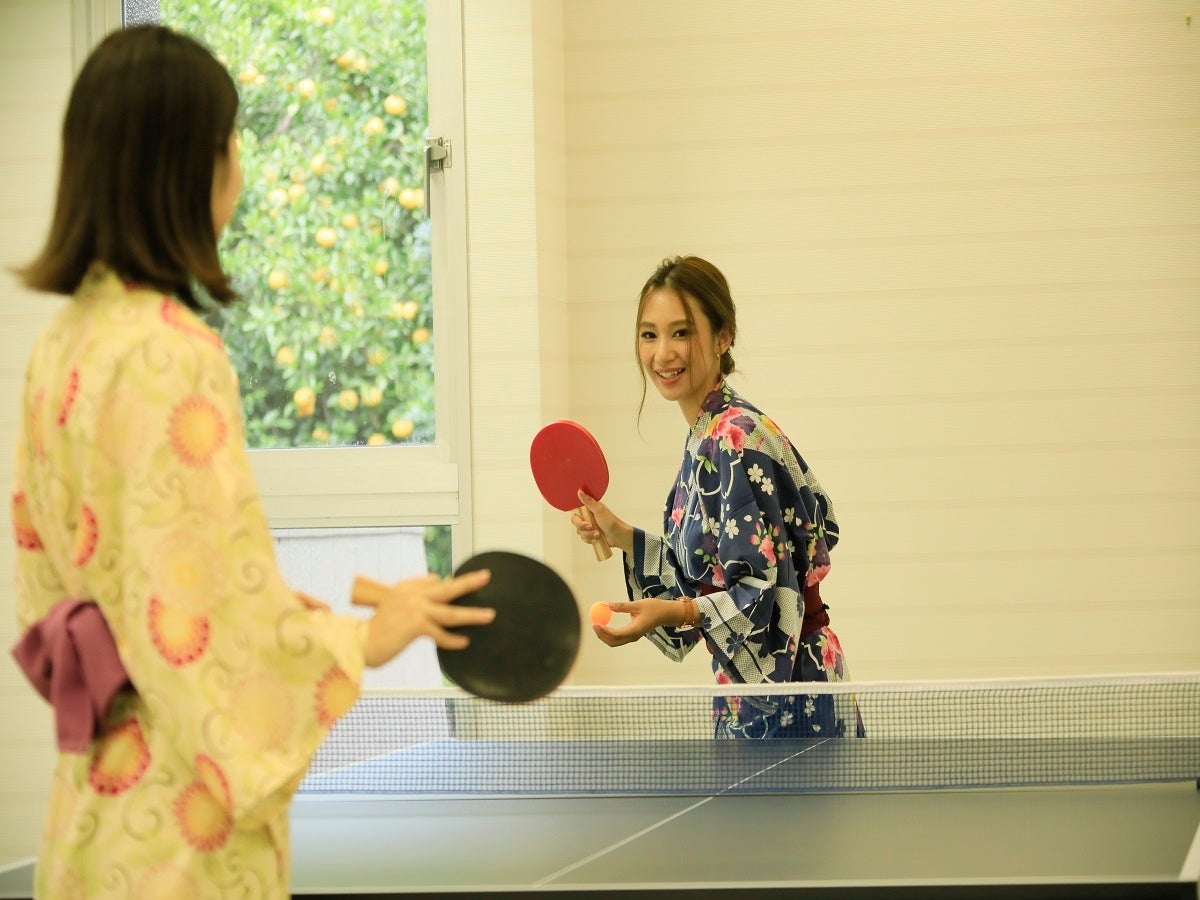 温泉の醍醐味の卓球