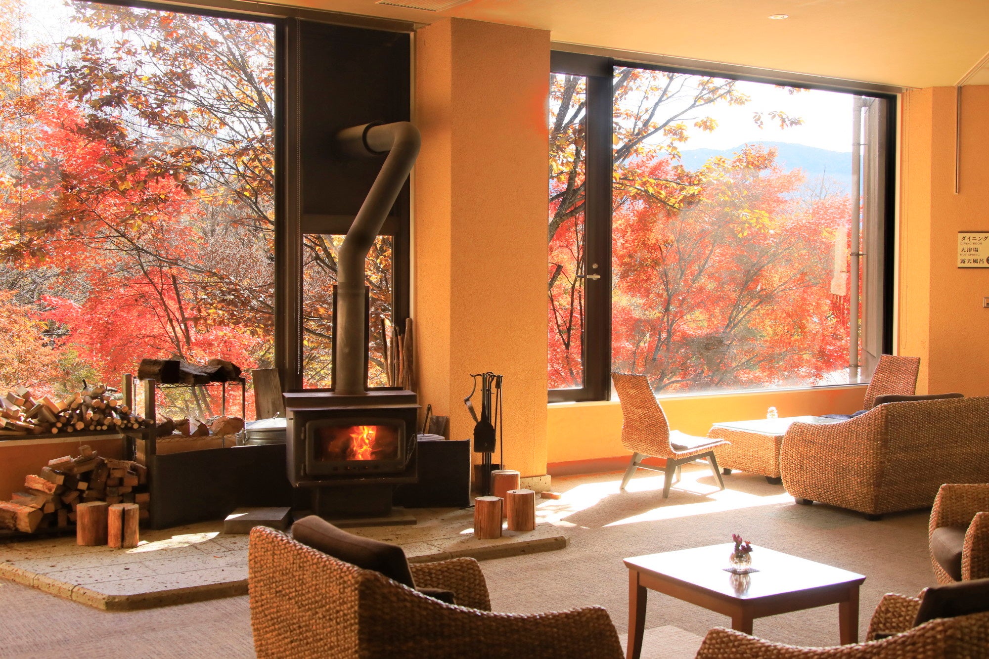 【奥日光ホテル四季彩】四季折々の自然をお愉しみいただけるロビー